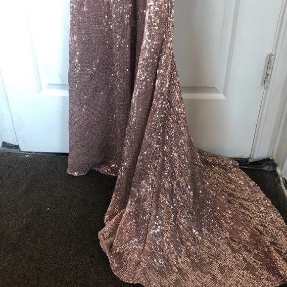 Stunning Abyss by Abby rose gold sequin gown dress - Picture 6 of 7